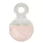 Breloque boule facettée 6 mm - pierre gemme - Argent 925 - Quartz rose x1