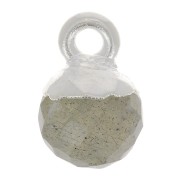 Breloque boule facettée 6 mm - pierre gemme - Argent 925 - Labradorite x1