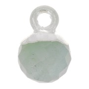 Breloque boule facettée 6 mm - pierre gemme - Argent 925 - Aigue-marine x1