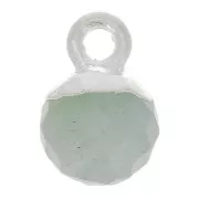 Breloque boule facettée 6 mm - pierre gemme - Argent 925 - Aigue-marine x1