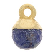 Breloque boule facettée 6 mm - Argent 925 Doré à l'or fin - Sodalite x1|raw }}