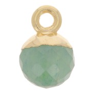Breloque boule facettée 6 mm - Argent 925 Doré à l'or fin - Aventurine x1|raw }}