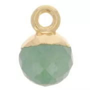 Breloque boule facettée 6 mm - Argent 925 Doré à l'or fin - Aventurine x1