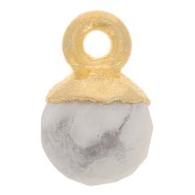 Breloque boule facettée 6 mm - Argent 925 Doré à l'or fin - Howlite x1|raw }}