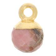Breloque boule facettée 6 mm - Argent 925 Doré à l'or fin - Rhodonite x1|raw }}