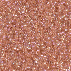 Miyuki Delica 11/0 DB0054 - Dark Peach Lined Crystal AB x8g