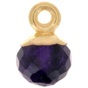 Breloque boule facettée 6 mm - Argent 925 Doré à l'or fin - Amethyste x1|raw }}