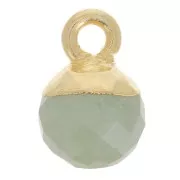 Breloque boule facettée 6 mm - Argent 925 Doré à l'or fin - Aigue-marine x1