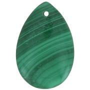 Pendentif poire 30x20 mm en pierre gemme - Malachite x1