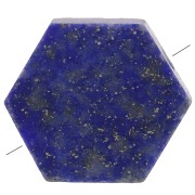 Perle plate forme hexagone 12x10 mm en pierre gemme - Lapis lazuli x1|raw }}