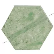 Perle plate forme hexagone 12x10 mm en pierre gemme - Aventurine x1