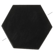 Perle plate forme hexagone 12x10 mm en pierre gemme - Onyx noir x1|raw }}