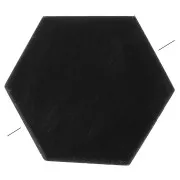 Perle plate forme hexagone 12x10 mm en pierre gemme - Onyx noir x1