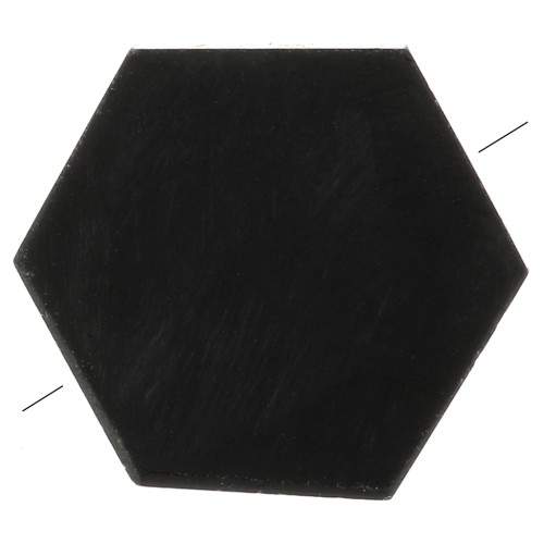 Perle plate forme hexagone 12x10 mm en pierre gemme - Onyx noir x1