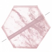 Perle plate forme hexagone 12x10 mm en pierre gemme - Quartz rose x1|raw }}