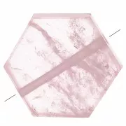Perle plate forme hexagone 12x10 mm en pierre gemme - Quartz rose x1