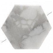 Perle plate forme hexagone 12x10 mm en pierre gemme - Howlite x1|raw }}