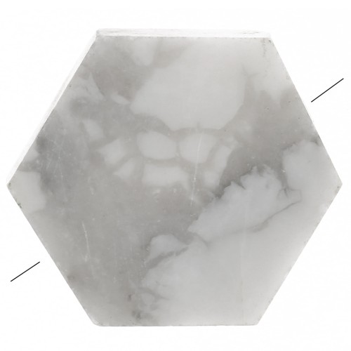 Perle plate forme hexagone 12x10 mm en pierre gemme - Howlite x1