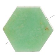 Perle plate forme hexagone 12x10 mm en pierre gemme - Chrysoprase x1