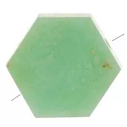 Perle plate forme hexagone 12x10 mm en pierre gemme - Chrysoprase x1