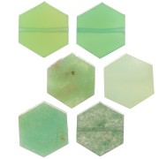 Perle plate forme hexagone 12x10 mm en pierre gemme - Chrysoprase x1