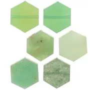Perle plate forme hexagone 12x10 mm en pierre gemme - Chrysoprase x1