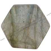 Perle plate forme hexagone 12x10 mm en pierre gemme - Labradorite x1