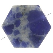 Perle plate forme hexagone 12x10 mm en pierre gemme - Sodalite x1|raw }}