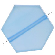 Perle plate forme hexagone 12x10 mm en pierre gemme teintée - Onyx bleu x1