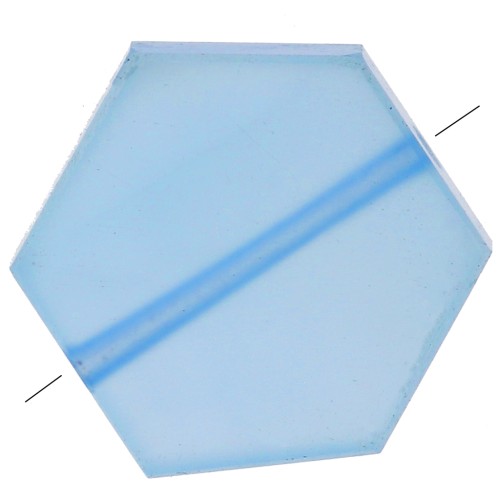 Perle plate forme hexagone 12x10 mm en pierre gemme teintée - Onyx bleu x1