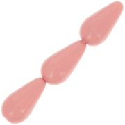 Perles nacrées Preciosa - Pearshape Pearl 15x8 mm - Salmon rose x5