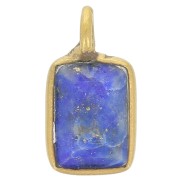 Breloque rectangle facettée 10x5 mm - Argent 925 Doré à l'or fin - Lapis lazuli x1|raw }}