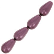 Perles nacrées Preciosa - Pearshape Pearl 10x6 mm - Light Burgundy x10