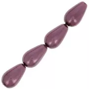 Perles nacrées Preciosa - Pearshape Pearl 10x6 mm - Light Burgundy x10