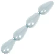 Perles nacrées Preciosa - Pearshape Pearl 10x6 mm - Light Blue x10