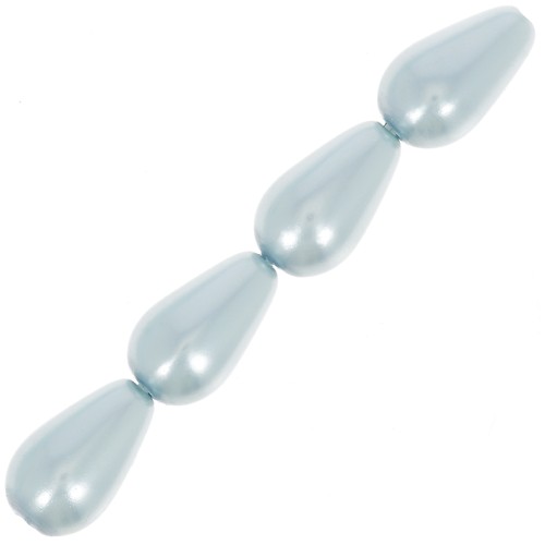 Perles nacrées Preciosa - Pearshape Pearl 10x6 mm - Light Blue x10