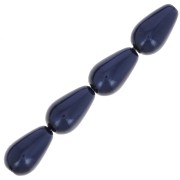 Perles nacrées Preciosa - Pearshape Pearl 10x6 mm - Dark Blue x10|raw }}