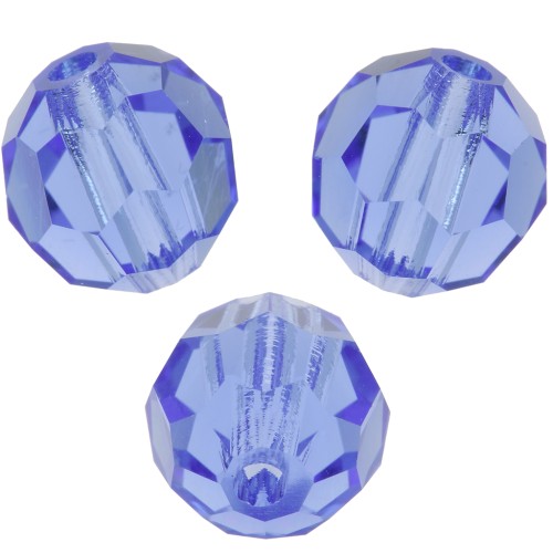 Perles rondes facettées Preciosa - Round Bead 6 mm - Sapphire x6
