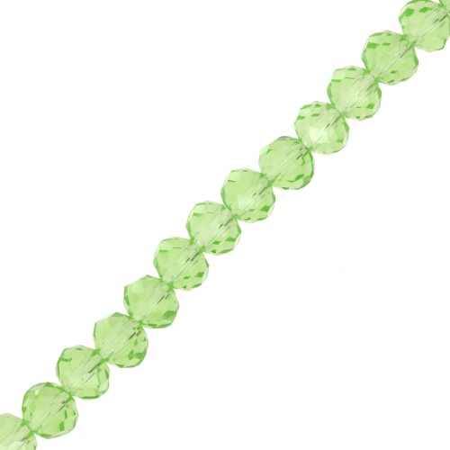 Perles rondelles facettées - rondes aplaties 6x5 mm Peridot x41cm