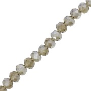 Perles rondelles facettées - rondes aplaties -6x5 mm Black Diamond AB x42cm