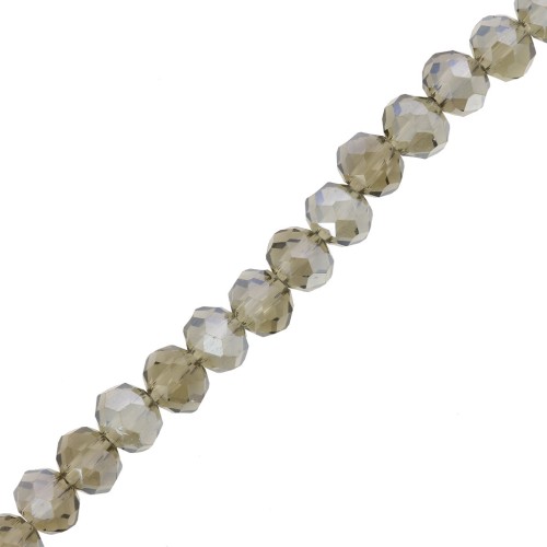 Perles rondelles facettées - rondes aplaties -6x5 mm Black Diamond AB x42cm