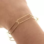 Chaîne maille Rectangle 7.5 mm - Acier inoxydable 304 Doré x1m