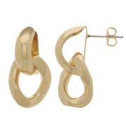Boucles d'oreilles pendantes avec maillon gourmette 28x15 mm - Doré x2