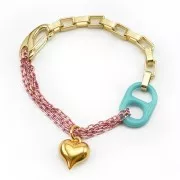 Fermoir mousqueton de sécurité 21 mm - Doré x1