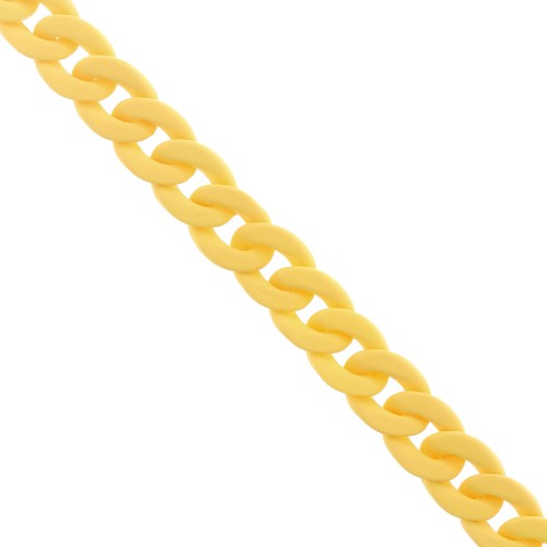 Chaîne acrylique maille gourmette 16 mm - Opaque jaune Mat x48cm