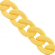 Chaîne acrylique maille gourmette 16 mm - Opaque jaune Mat x48cm