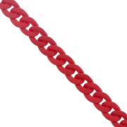 Chaîne acrylique maille gourmette 16 mm - Opaque rouge Mat x48cm