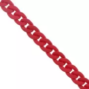 Chaîne acrylique maille gourmette 16 mm - Opaque rouge Mat x48cm