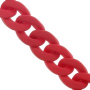 Chaîne acrylique maille gourmette 16 mm - Opaque rouge Mat x48cm