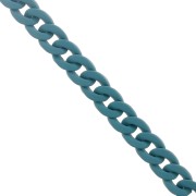 Chaîne acrylique maille gourmette 16 mm - Opaque bleu pétrole Mat x48cm